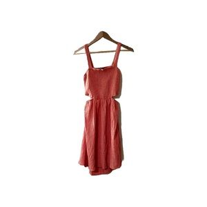 Forever 21 Coral Dress Women's Medium Sleeveless Cutout Smocked Bodice